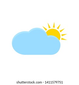 Clouds And Sun - Weather Forecast Icons, Regular Season Clouds - Vector