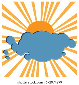 clouds with sunburst background