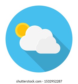 Clouds with sunrise flat icon Vector