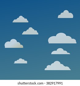 Clouds with sunrise vector illustration