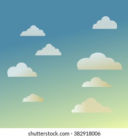 Clouds with sunrise vector illustration