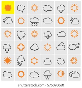 Clouds and suns icons