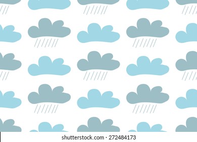Clouds and swarm seamless vector pattern