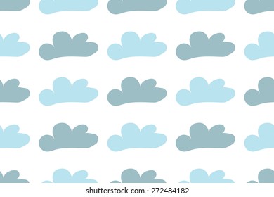 Clouds and swarm seamless vector pattern
