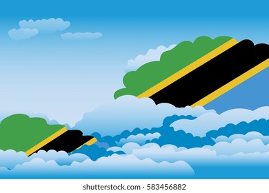 Clouds with Tanzania Flags