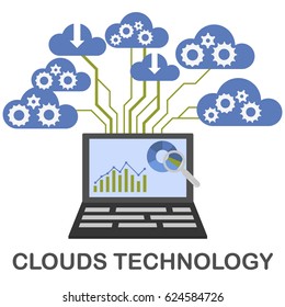 Clouds technology. Vector concept of wireless cloud network