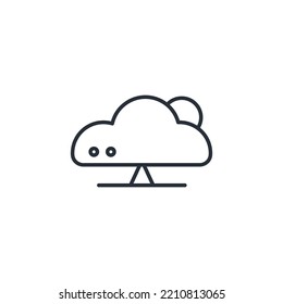 clouds thin line icons. Vector illustration isolated on white. Editable stroke.