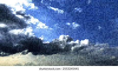Clouds with tile texture.Vector illustration.Color and black and white.