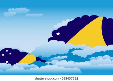 Clouds with Tokelau Flags