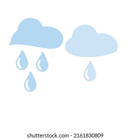 clouds and transparent water droplets isolated on a white background, design elements for web pages, template