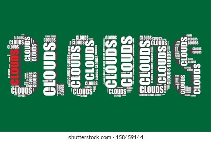 Clouds Typography 3d Text Word Art Stock Vector (Royalty Free ...