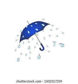Clouds umbrella and rain isolated
