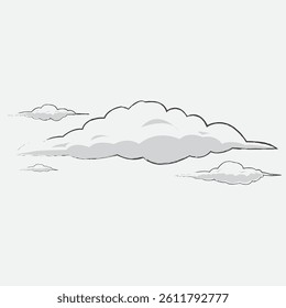 Clouds of various sizes in the sky