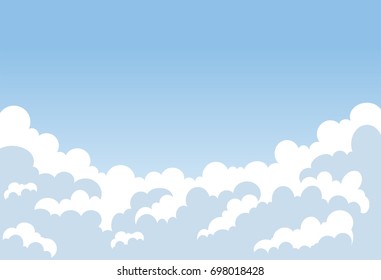 Clouds vector background. Clouds in the blue sky. Vector illustration