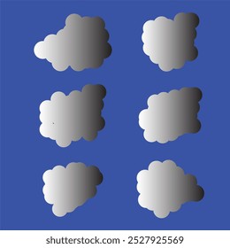 Clouds vector big set White icons on blue and bleak background