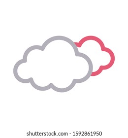 clouds vector color line icon 