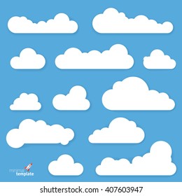 Clouds. Vector flat design elements set.
