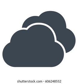Clouds vector icon. Flat smooth blue symbol. Pictogram is isolated on a white background. Designed for web and software interfaces.