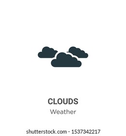Clouds vector icon on white background. Flat vector clouds icon symbol sign from modern weather collection for mobile concept and web apps design.