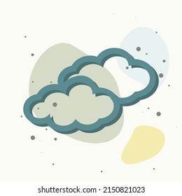 Icono vectorial de nubes. Símbolo del cielo sobre fondo multicolor. Capas agrupadas para una ilustración de edición sencilla. Por tu diseño.