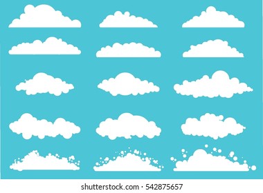 clouds. vector illustration. flat design style. design elements