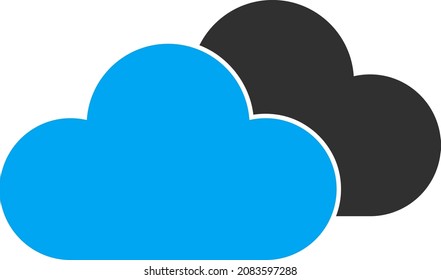 Clouds vector illustration on a white background. An isolated flat icon illustration of clouds.