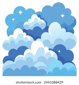 Clouds Vector Illustration on white background