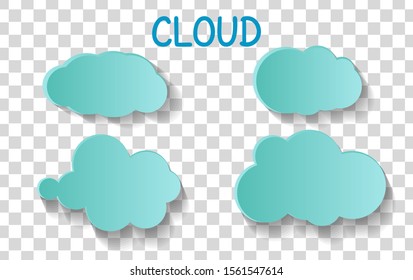 clouds, vector illustration with paper art