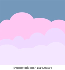 Clouds vector illustration soft pink