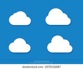 Clouds Vector Illustration, Stunning Visuals for Sky animation Designs