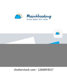 Clouds  vector logotype with business card template. Elegant corporate identity. - Vector