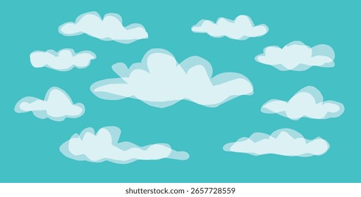 Clouds vector on blue sky illustrator.eps