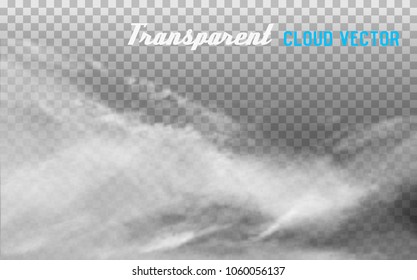 Clouds vector on transparent background.