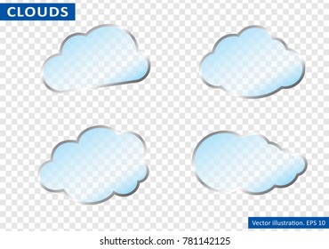 Clouds vector on transparent background. Vector illustration.