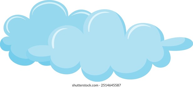 Um vetor de nuvens sobre fundo branco, nuvens azuis no céu, ilustração Vetor