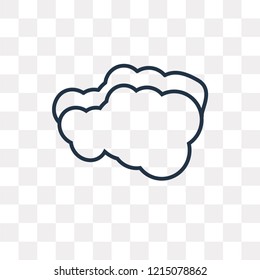 Clouds vector outline icon isolated on transparent background, high quality linear Clouds transparency concept can be used web and mobile