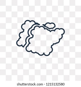 Clouds vector outline icon isolated on transparent background, high quality linear Clouds transparency concept can be used web and mobile