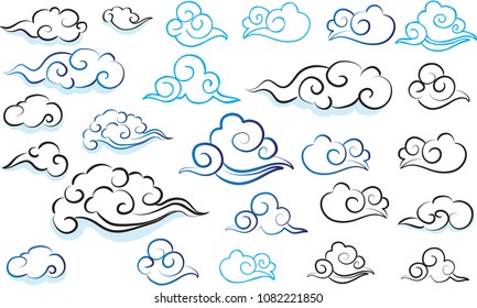 clouds vector set