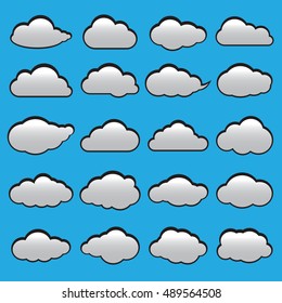 Clouds vector set