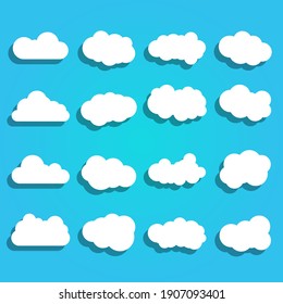 Clouds Vector Set. Cloud Sky Illustration. Weather Symbols Web Collection.