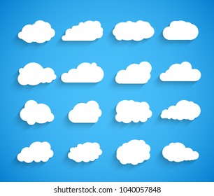 Clouds vector set. Sky clouds icon illustration. Weather symbol web collection.