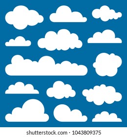 Clouds vector set. Sky clouds icon illustration. Weather symbol web collection