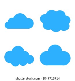 Clouds vector set. Sky clouds icon illustration. Blue clouds on white background
