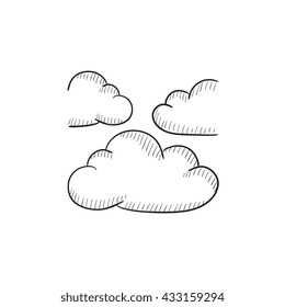 Clouds vector sketch icon isolated on background. Hand drawn Clouds icon. Clouds sketch icon for infographic, website or app.