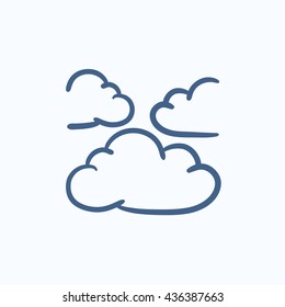 Clouds vector sketch icon isolated on background. Hand drawn Clouds icon. Clouds sketch icon for infographic, website or app.