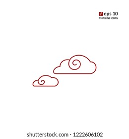 Clouds - vector thin line icon on white background. Symbol for web, infographics, print design and mobile UX/UI kit. Vector illustration, EPS10.