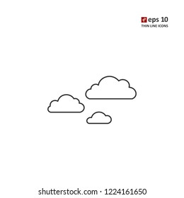 Clouds - vector thin line icon on white background. Symbol for web, infographics, print design and mobile UX/UI kit. Vector illustration, EPS10.