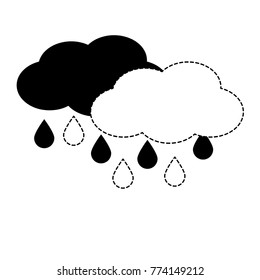 clouds and water drops icon