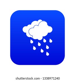 Clouds and water drops icon digital blue for any design isolated on white vector illustration
