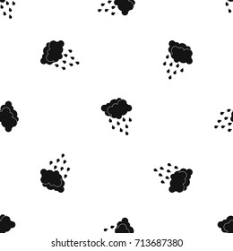 Clouds and water drops pattern repeat seamless in black color for any design. Vector geometric illustration